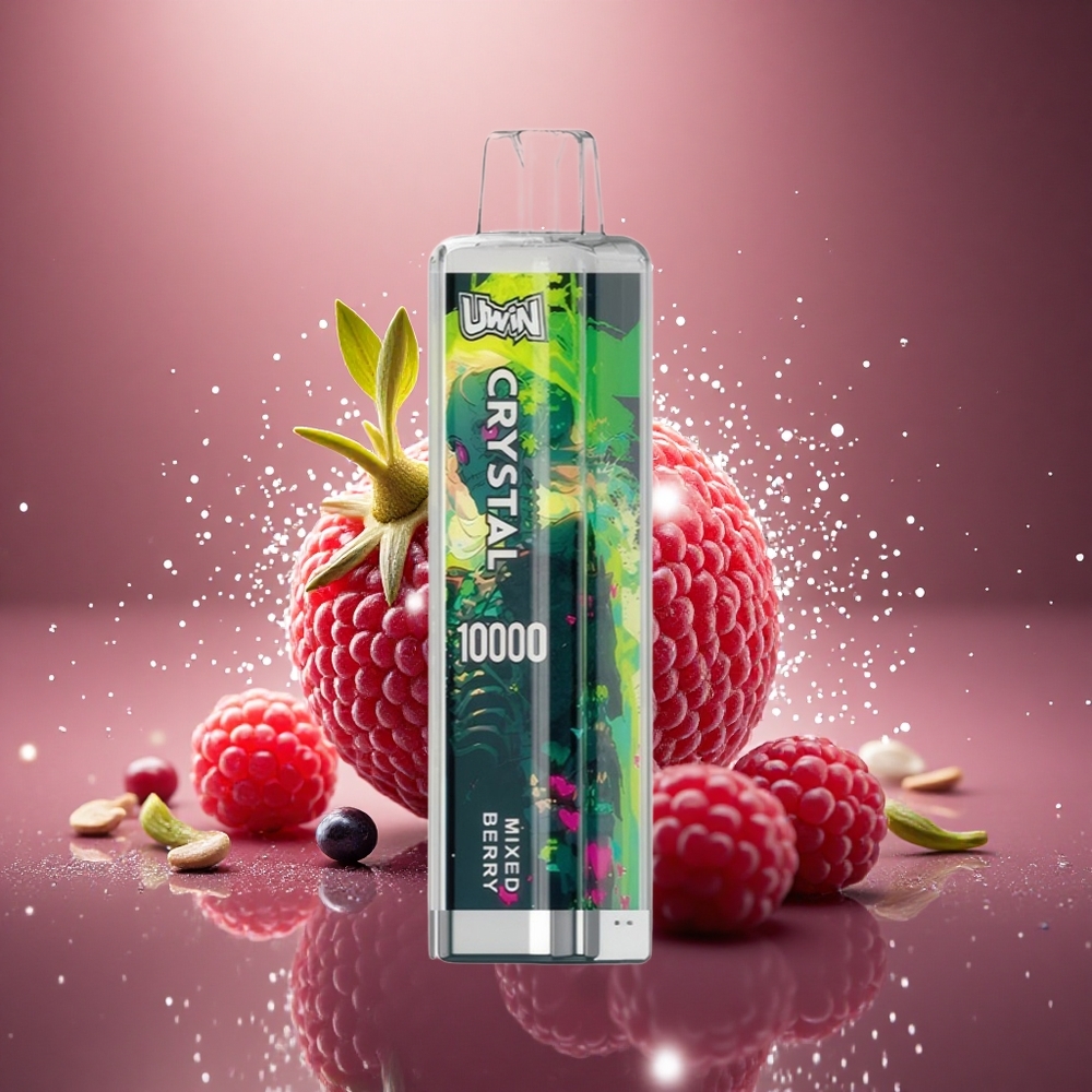 Uwin Crystal 10000 Puffs Mėlynių ir Uogų Spalvų Žaibas su RGB