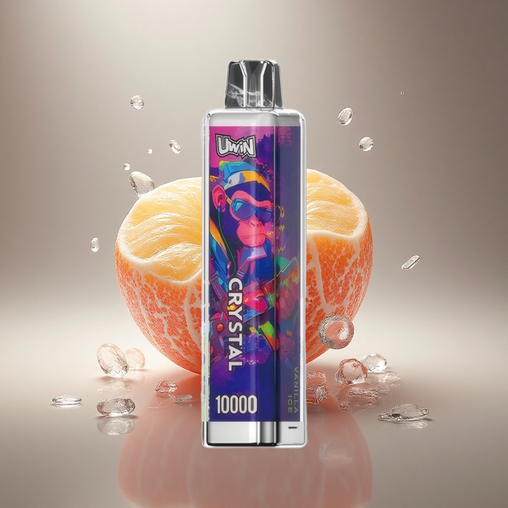 Uwin Crystal 10000 Puffs Vanilinė Ledinė RGB 0.8 Ohm Tinklelio Ritė 18ml Tipo C