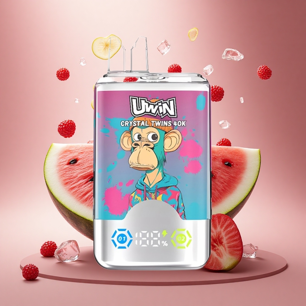 Uwin Crystal Twins 40000 Puffs Arbūzo Uogienos Dvyniai 32ml 0,6 Ohm