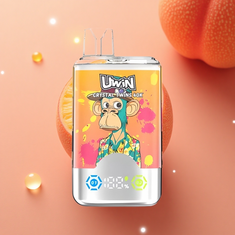 Uwin Crystal Twins 40000 Puffs Persikas Mango Ananasas 40000 Dūmai 32ml Type-C