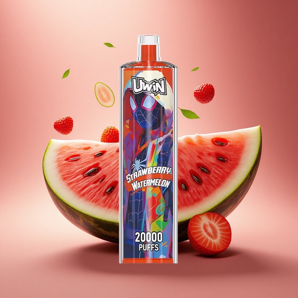 Uwin Shisha Hookah Crystal 20000 Puffs Braškių Arbūzas Tipo-C Tinklelinė Ritė