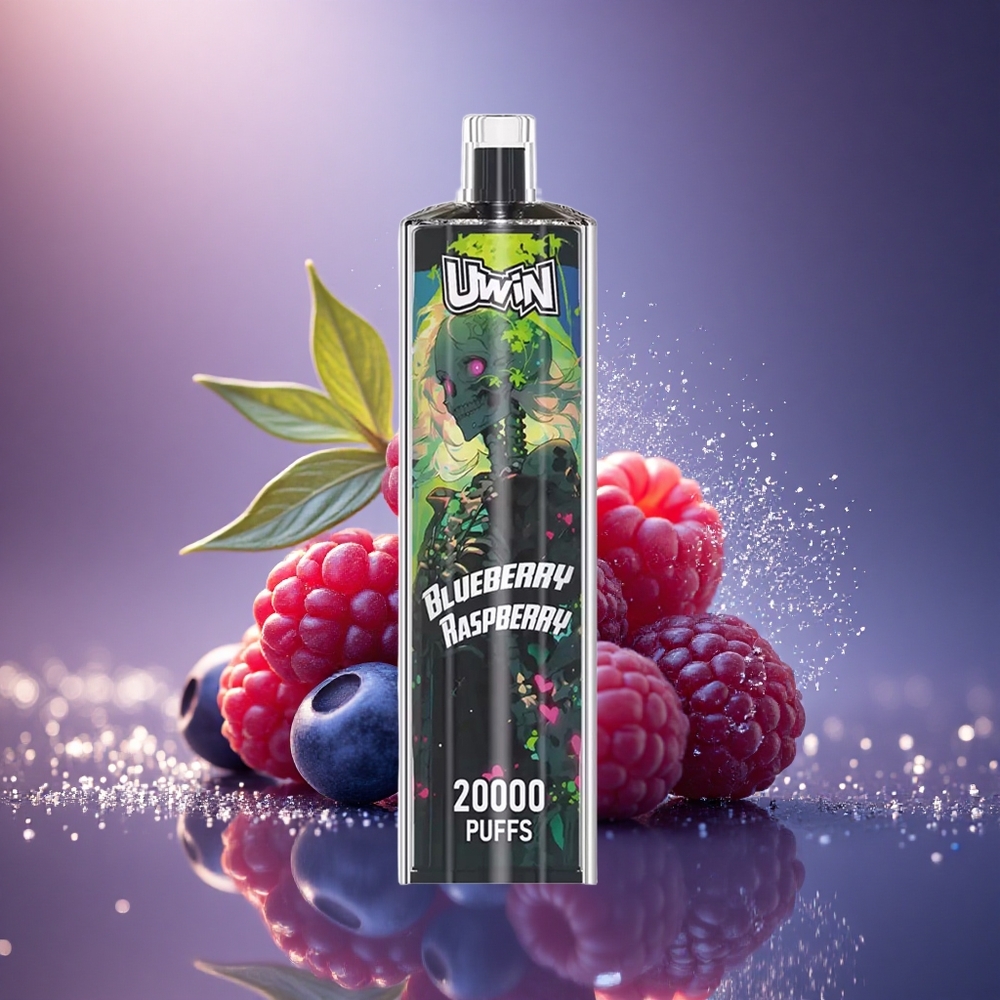 Uwin Shisha Hookah Crystal 20000 Puffs Mėlynųjų aviečių ir aviečių kriaušių 22ml Tinklelinė ritė Type-C