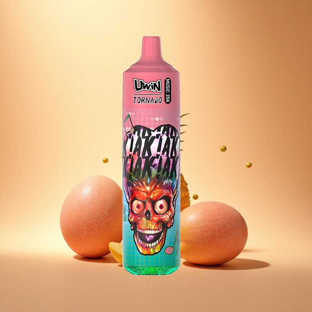 Uwin Tornado 35K Music Puffs Persikių Mango Ananasų Tipo C 600mAh Tinklelinis