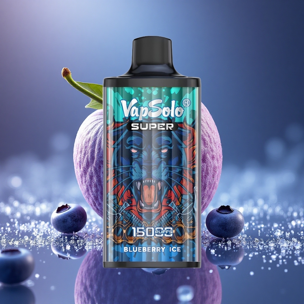 Vapsolo Super 15000 Puffs Mėlynųjų uogų ledas Super 850mAh Type-C