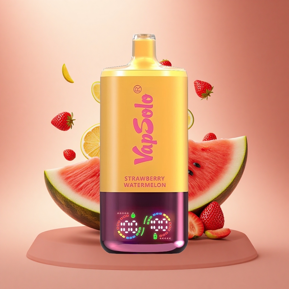 Vapsolo Triple 30000 Puffs Braškinis Arbūzas & Citrininis Persikas su 40ml ir Type-C