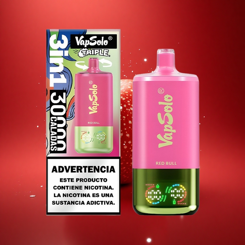 Vapsolo Triple 30000 Puffs Raudonasis Jautis Trijų Bakų 40ml Type-C