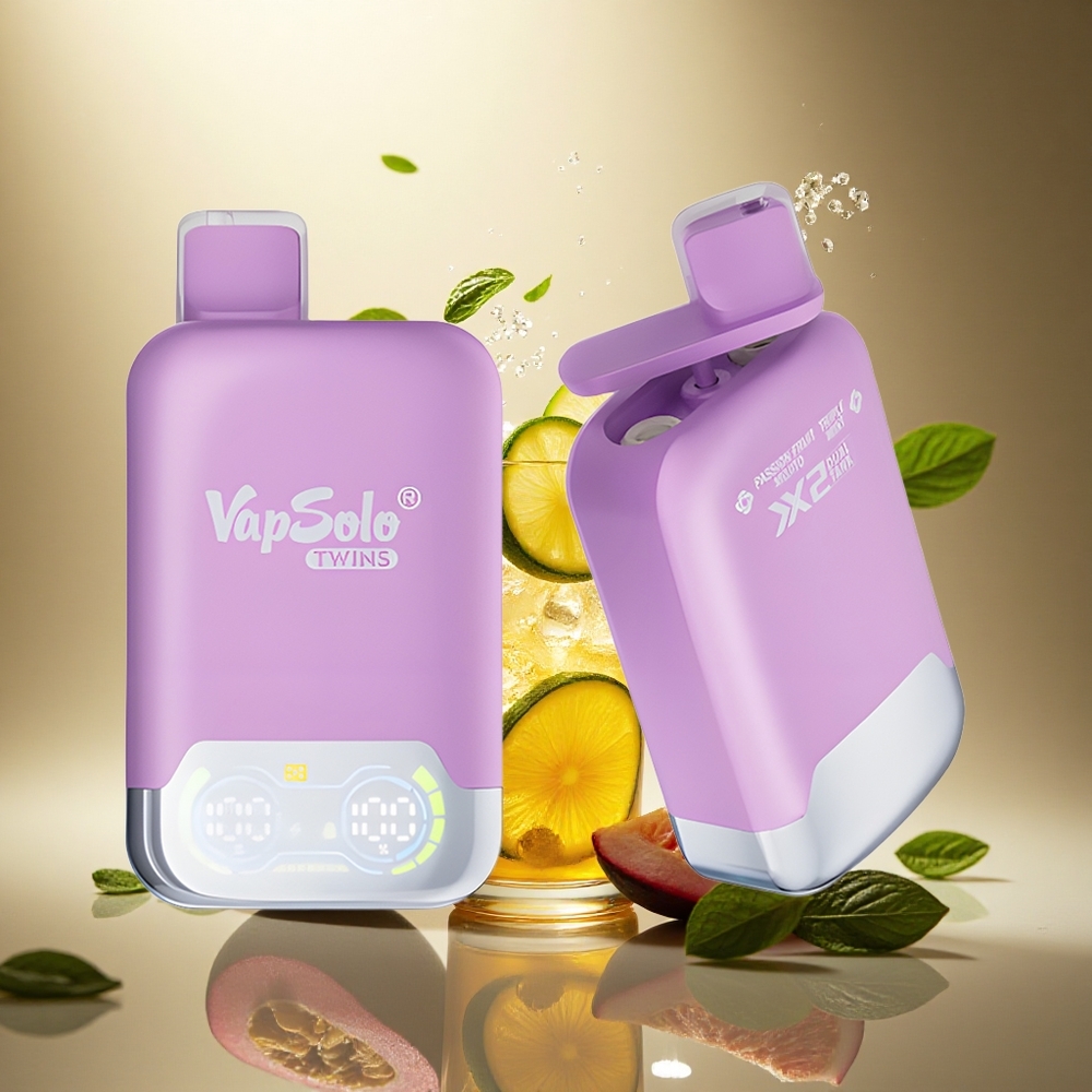 Vapsolo Twins 20000 Puffs Aitrusis Mojito & Trigubė Mėta su 40 ml ir Tipo-C
