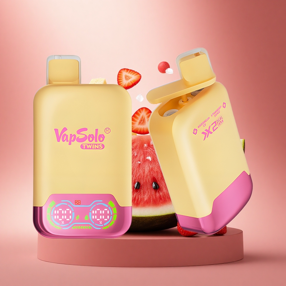 Vapsolo Twins 20000 Puffs Arbūzo Ledas & Braškių Mango su 40 ml ir Type-C