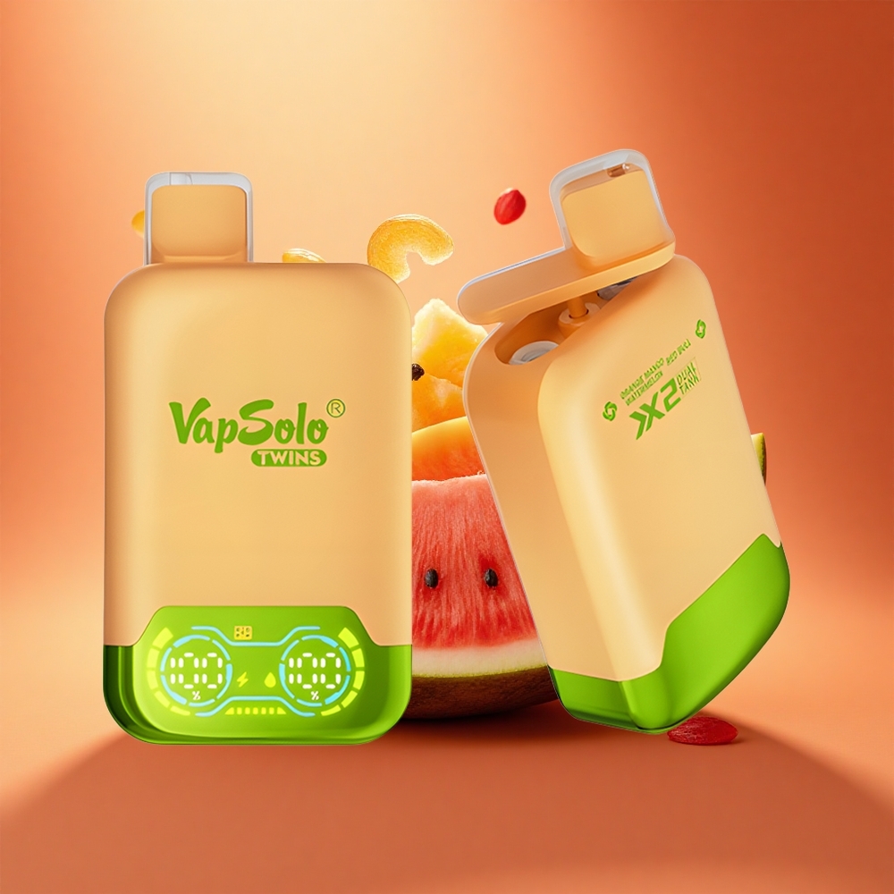 Vapsolo Twins 20000 Puffs Oranžinė Mango Arbūzas & Raudonasis Jautis su 40 ml ir Type-C
