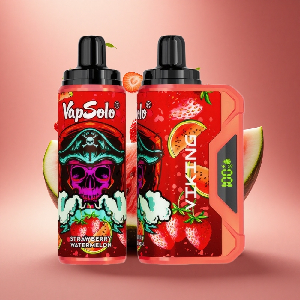 VapSolo VIKING 12000 Puffs Braškinis Arbūzas 22ml Type-C