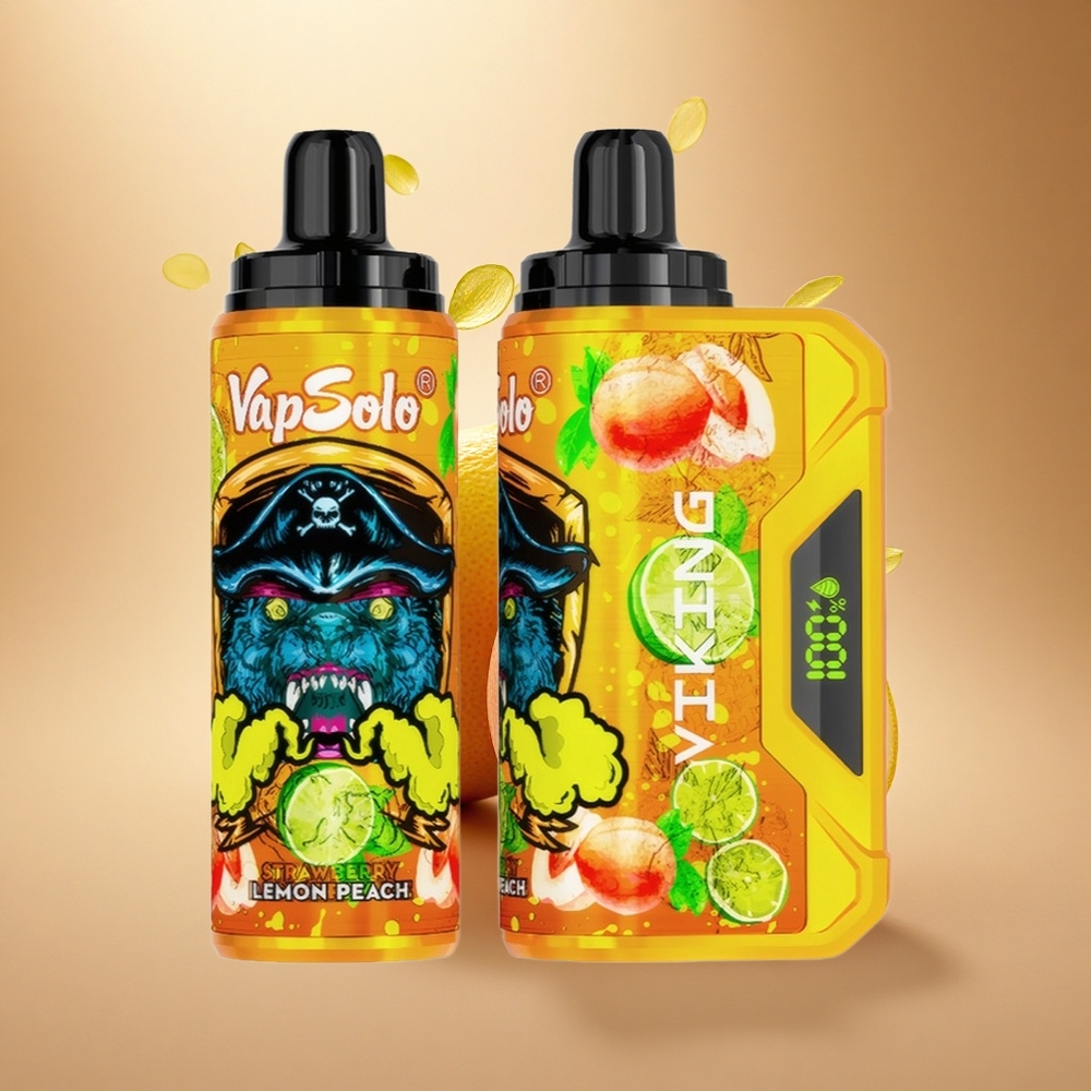 VapSolo VIKING 12000 Puffs Citrininė Persikų 22ml Type-C Ekranas
