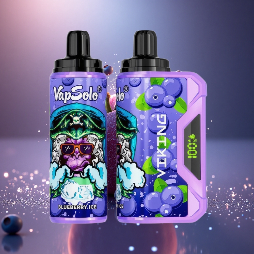 VapSolo VIKING 12000 Puffs Mėlynųjų Uogų Tipas-C Ekranas